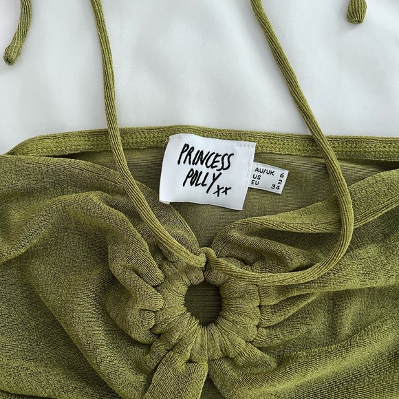 Princess Polly Olive Crop Top - Picture 2 of 2